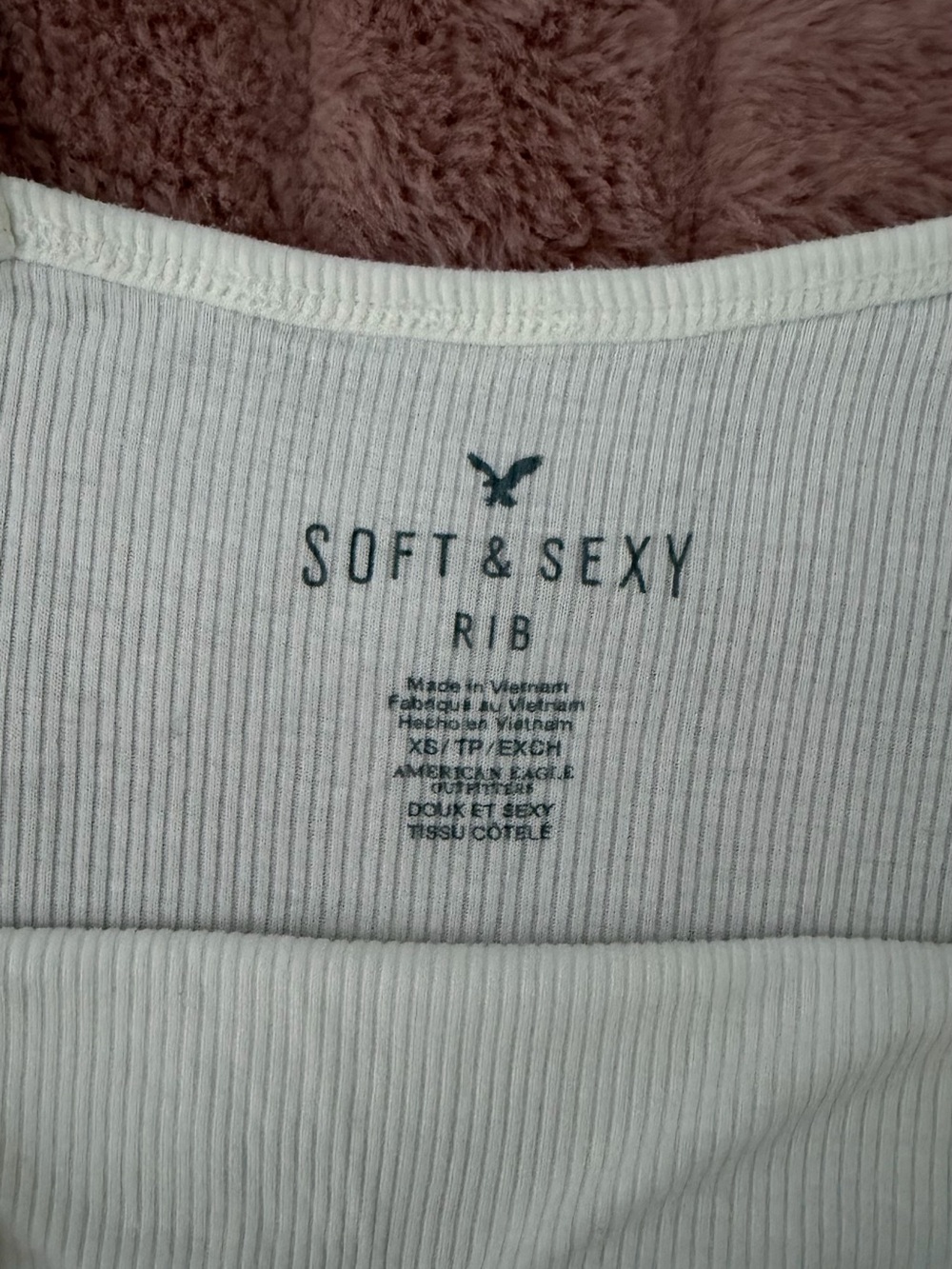 American Eagle Outfitters Cream Ribbed V-Neck Cami with Front Buttons - Picture 4 of 5